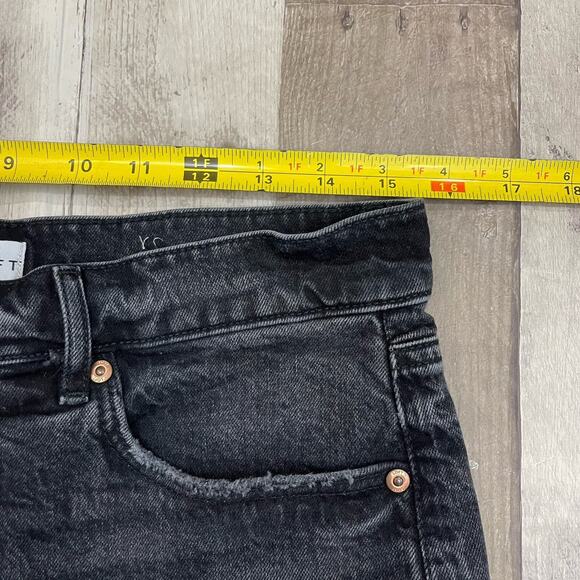 Loft Destructed High Rise Straight Crop Jeans in Washed Black Size 6 / 28 - Picture 11 of 16